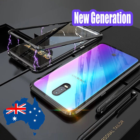 Bakeey Upgraded Version 360 Full Body Tempered Glass Metal Magnetic Adsorption Flip Protective Case For Oppo R17/ R17 Pro