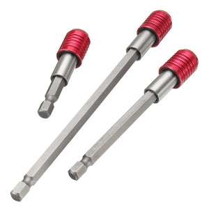 3pcs Stainless Steel 1/4inch Hex Screwdriver Quick Self-locking Extension Holder