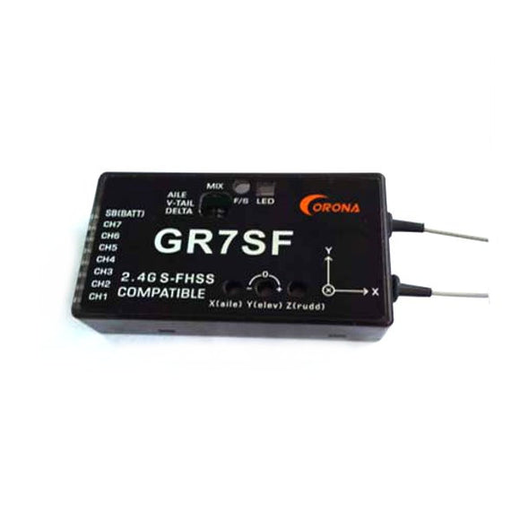 CORONA 2.4G 7CH GR7SF S-FHSS Compatible Receiver With Gyro for Futaba T6J T8J T10J T14SG