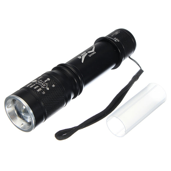 Elfeland D82 XM-L T6 1000LM 3Modes Zoomable Underwater LED Flashlight 30M