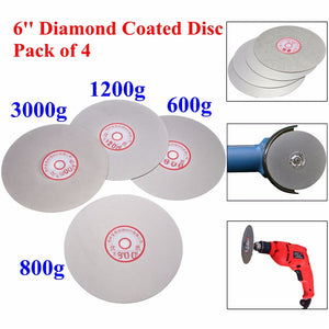 4pcs 6 Inch 600/800/1200/3000 Grit Flat Lap Wheel Lapping Grinding Disc