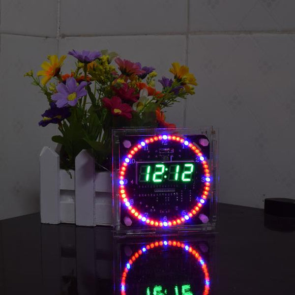 Geekcreit Upgrade DIY EC1515B DS1302 Light Control Rotation LED Electronic Clock Kit Size 81x81x2mm
