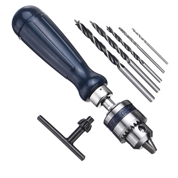 Hand Drill with Micro Twist Drill Bit Aluminum Hand Drill Keyless Chuck