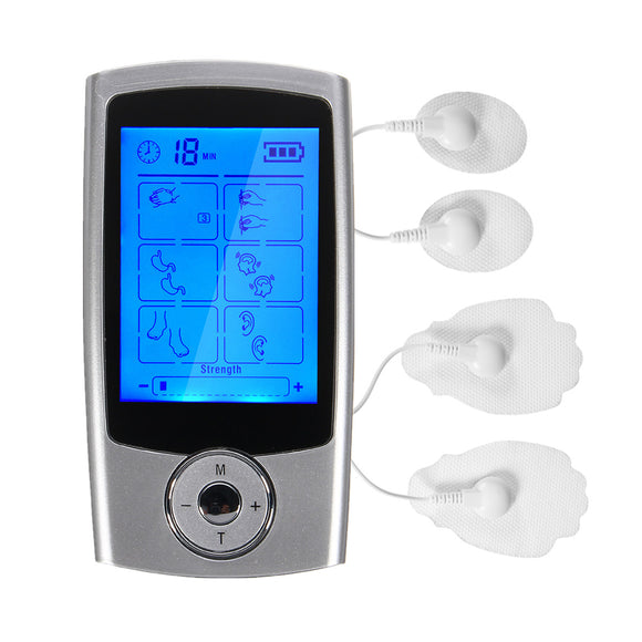 16 Modes Portable Electric Pulse TENS EMS Massager Therapy Machine Dual Output