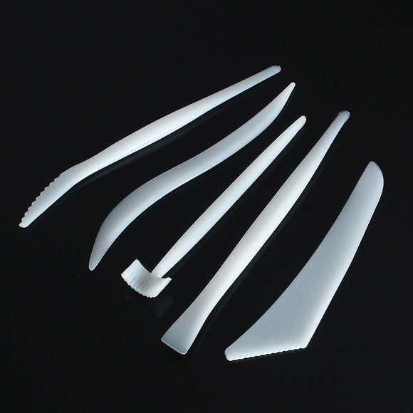 5Pcs Plastic Clay Sculpture Knife Pottery Modelling Sharpen Carving Tools Set