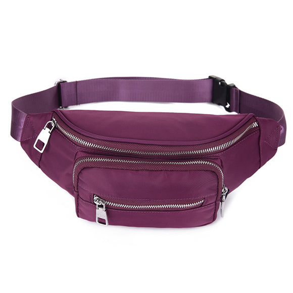 Women Nylon Waterproof Large Capacity Outdoor Sport  Waist Bag Crossbody Bag