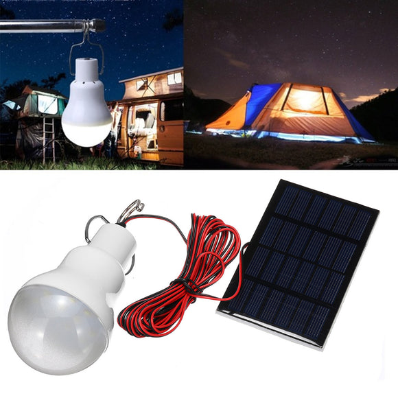 15W/20W Solar Panel Power LED Bulb Light Portable Outdoor Camping Emergency Lamp