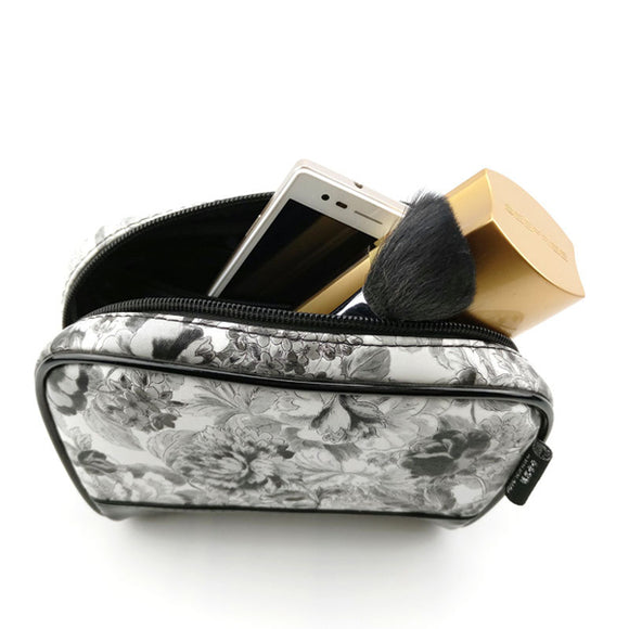 Women Floral Nylon Phone Key Card Clutch Light Makeup Cosmetic Bags