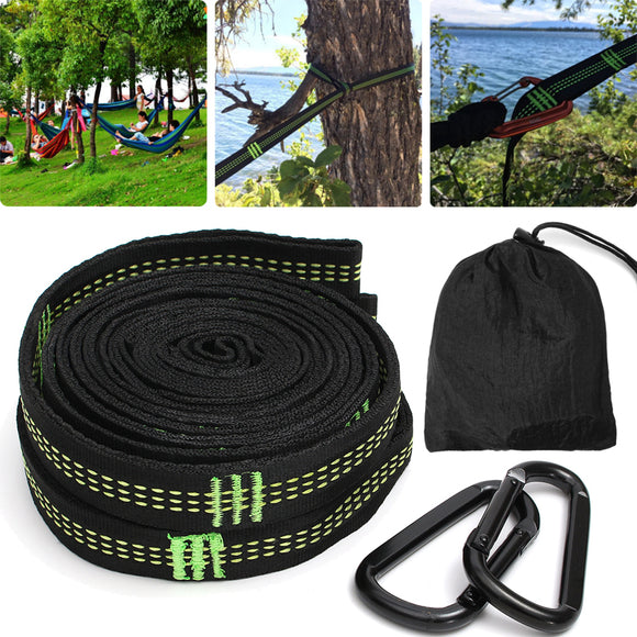 2Pcs 11.8 Inch  Hammock Strap Adjustable Suspension Tree Hanging With Aluminum Hook