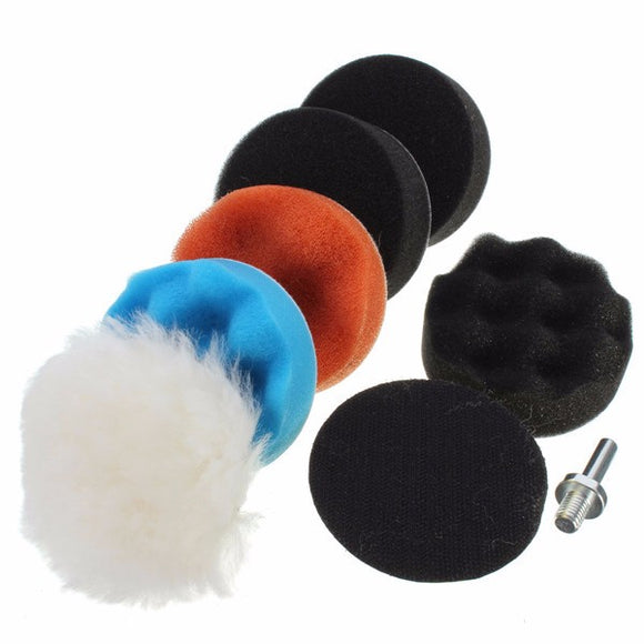 Drillpro 8Pcs 3 Inch Woolen Polishing/Buffing Pad Kit For Car Polisher