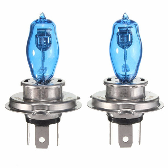 Pair H4 100W 6000K Car Halogen Bulbs Headlight Lamp White