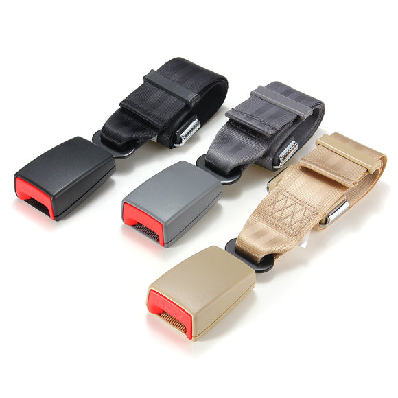 Universal 80cm Adjustable Car Seat Belt Extender Safety Seatbelt Extension Buckle Black Grey Beige