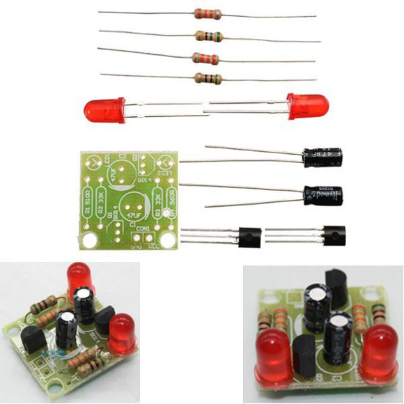 DC 3-14V DIY Simple LED Red Flashlight Circuit Kits DIY Multiharmonic Oscillating Electronic Sets