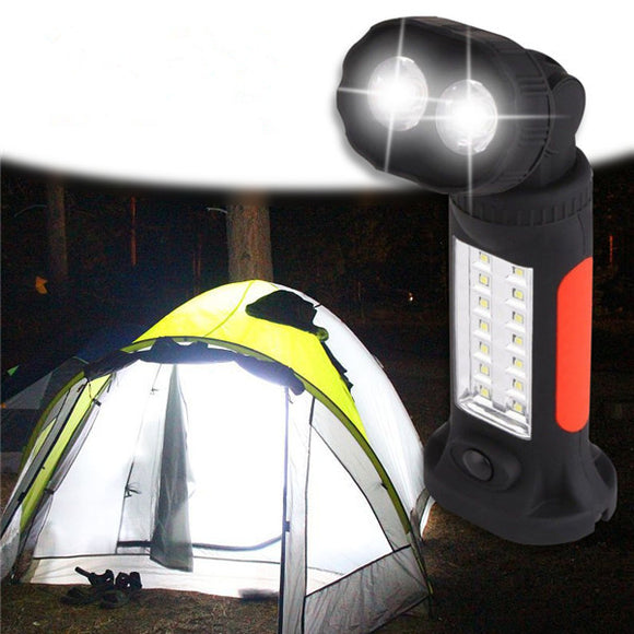 14+2 LED Portable Revolving Emergency Working Lamp Battery Powered Dimming Camping Light with Hook