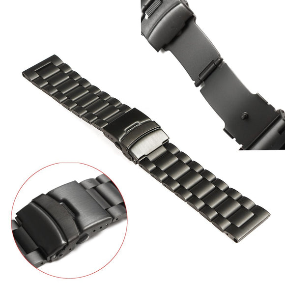 Black Metal Stainless Steel Watch Wrist Band Strap for Garmin Fenix 3/HR