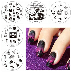 Halloween DIY Nail Art Set Ghost Pumpkin Image Stamping Plates Manicure Printing Template