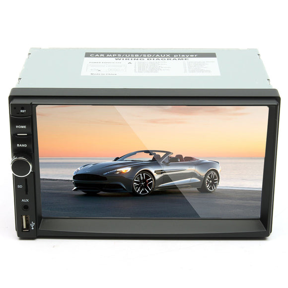 7 Inch 2 Din Car MP5 Player Stereo Radio 1080P Touch Screen FM AUX SD bluetooth with Rear View Camera