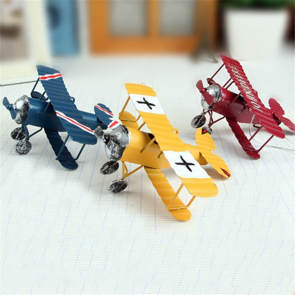Zakka Plane Toy Classic Model Collection Childhood Memory Antique Tin Toys Home Decor