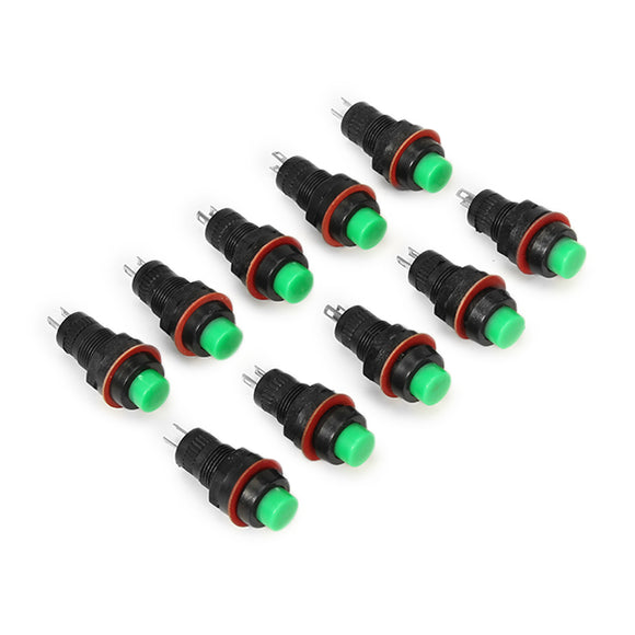 Wendao DS-211 125V 2A 10mm Self Locking NO Switch Push Button Round 10pcs