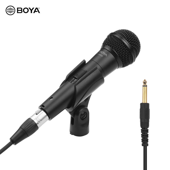 BOYA BY-BM58 Cardioid Dynamic Vocal Microphone 6.35mm Output for Sperker Amplifier DVD Audio Mixer PC Speech Theater Live Singing Stage