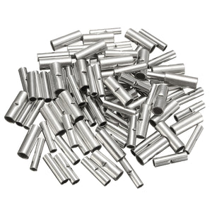 100Pcs Butt Splice Wire Connectors Copper Bare Tinned Crimp Terminals 22-10AWG