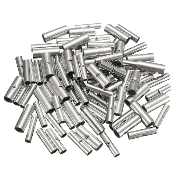 100Pcs Butt Splice Wire Connectors Copper Bare Tinned Crimp Terminals 22-10AWG