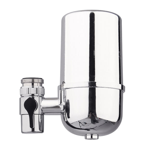 Plastic Silver Round Carbon Purifier Filter Water Faucet Tap Set