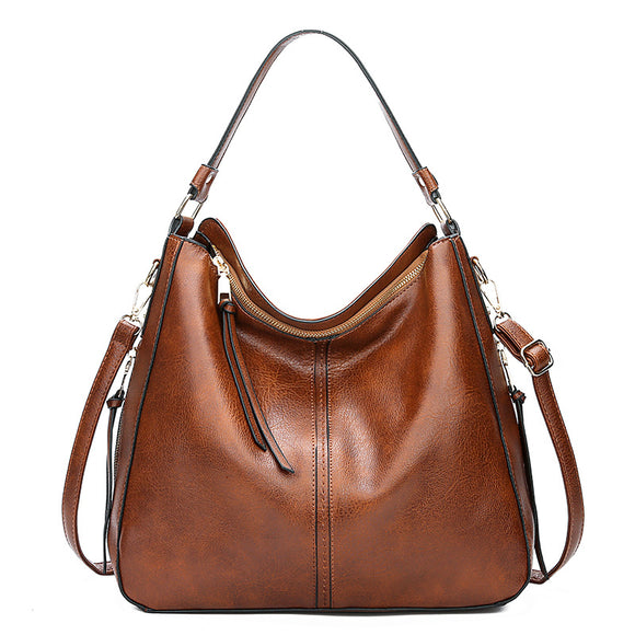 Women Elegant Large Capacity Handbag Tote Bag Tassel PU Leather Shoulder Bag