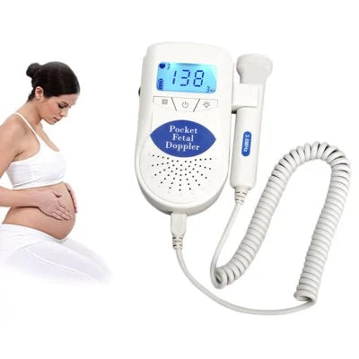 LCD Hand-held Baby Pocket Fetal Doppler Pregnant Heart Monitor Ultrasound Fetal Heartbeat Detector