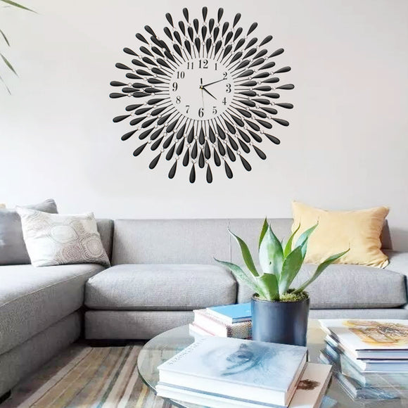 3D Modern Luxury Crystal Jeweled Diamond Wall Clock Home Room Decor