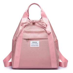 Women Oxford Solid Travel Backpack Multi-pocket Handbag Casual Shoulder Bag