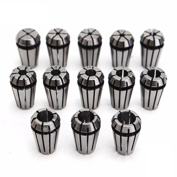 Drillpro 13pcs ER11 1-7mm Spring Collet Chuck Set for CNC Engraving Milling Mahchine Lathe Tools