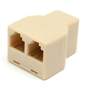 1 to 2 Female RJ11 Telephone Phone Jack Line Y Splitter Adapter Connector