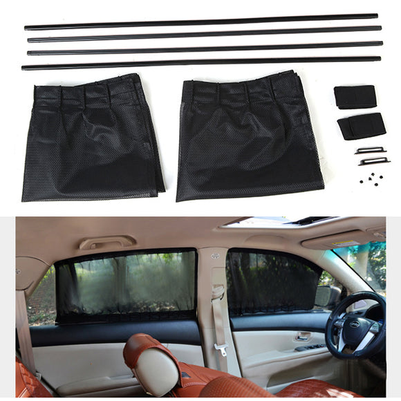 70*47cm Mesh Fabric Car Window Curtain Sunshade Set