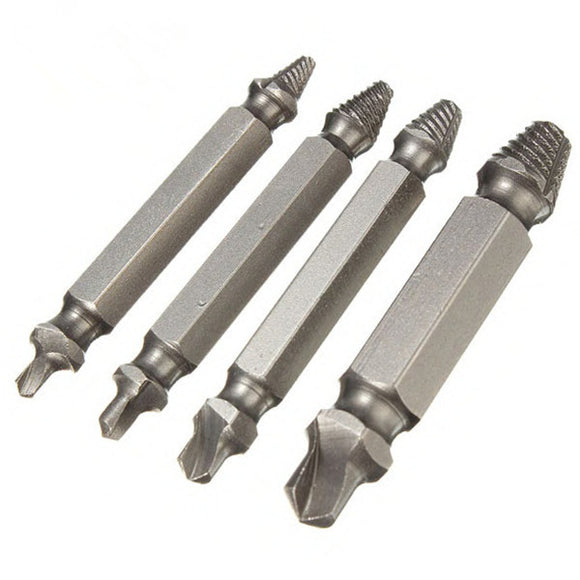 Drillpro 4PCS Double Side Damaged Screw Extractor Out Remover Bolt Stud Tool