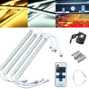 4 X 30CM Kitchen Night Light Under Cabinet Counter SMD5630 LED Rigid Strip Lamp Bar Full Kit DC12V