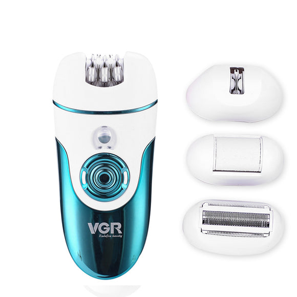 VGR 4 in 1 Women Epilator 100-240V USB Rechargeable Electric Body Hair Removal Machine Multifunctional Bikini Depilatory