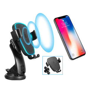 QI Wireless Charger LED Gravity 5W Air Vent Car Dashboard Windshield Holder