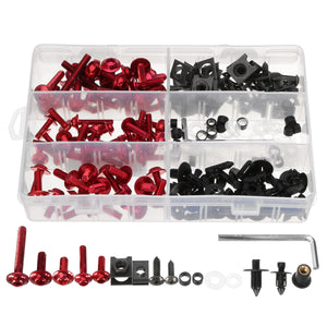 198pcs Fastener Clips Screws Aluminum Motorcycle Sportbike Fairing Bolts Kit