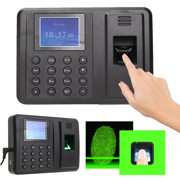 HD Screen Password Fingerprint Time Recorder Clock Attendance Machine Employee