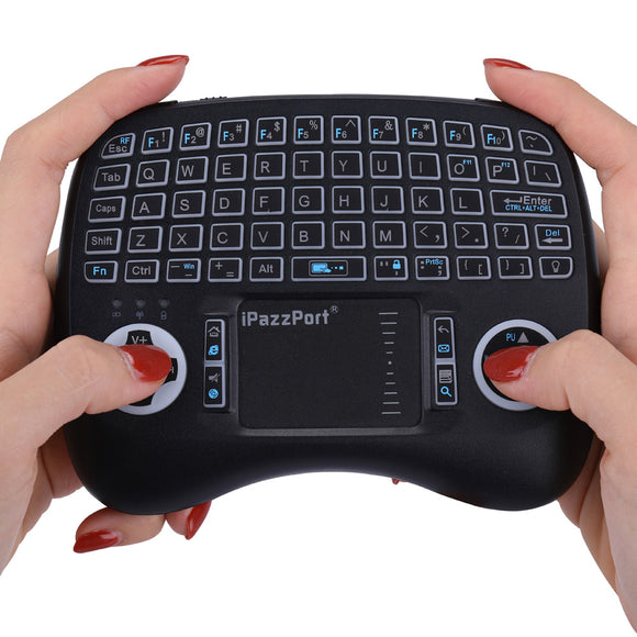 iPazzPort KP-81-21-T 2.4G Wireless White Backlit Mini Keyboard Touchpad Airmouse