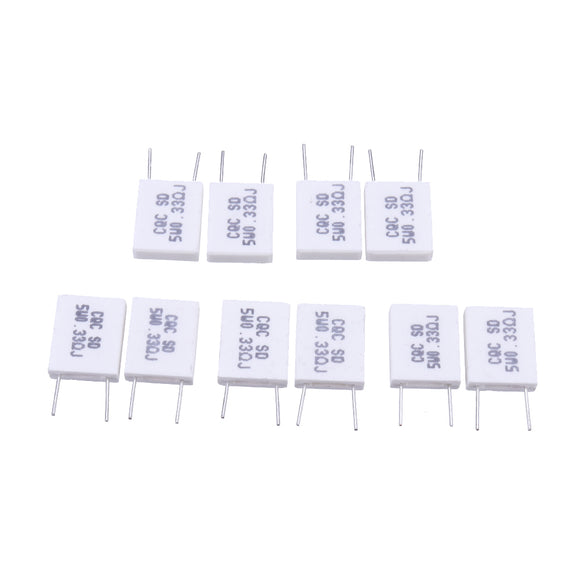 10pcs BPR56 5W 0.33R 0.33 Ohm 5w Non-inductive Ceramic Cement Resistor Wirewound Resistance