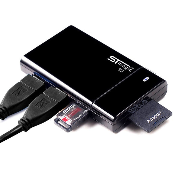 High Speed 3-Port USB Ultra Slim Data Hub with SD MS M2 TF 4-in-1 Card Reader