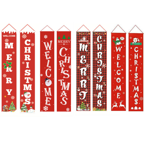 Merry Christmas Porch Banner Christmas Outdoor Decorations for Home Hanging Pendant Ornament