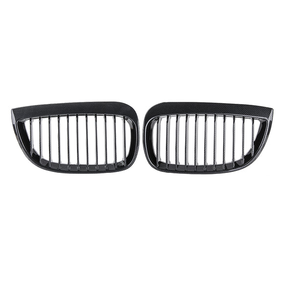 One Pair Carbon Fiber ABS Front Kidney Grille Set High Look For BMW E87 2004-2007