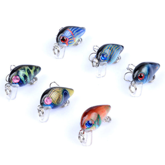 ZANLURE 6PCS 3cm 1.5g Fishing Lures Wobblers Painting Series Fishing Topwater Artificial Fishing Lur