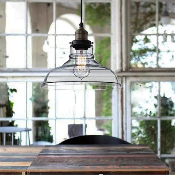 E27 28CM Vintage Industrial Ceiling Lampshade Glass Pendant Lights