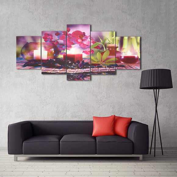 Unframed Home Decor Canvas Print Paintings Wall Art Modern Spa Flower Candles