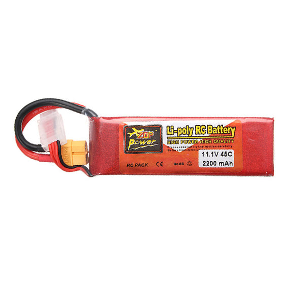 ZOP POWER 11.1V 2200MAH 3S 45C Lipo Battery XT60 Plug