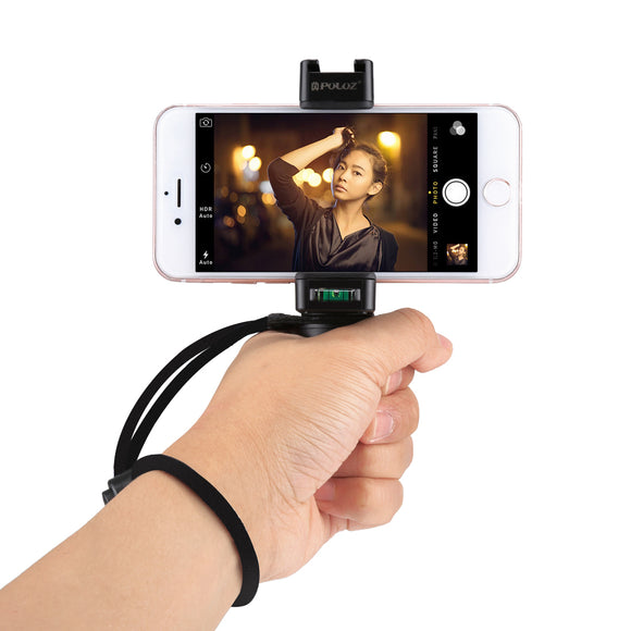 PULUZ PU366 Handheld Grip Rig Stabilizer ABS Tripod Adapter Mount with Cold Shoe Base & Wrist Strap